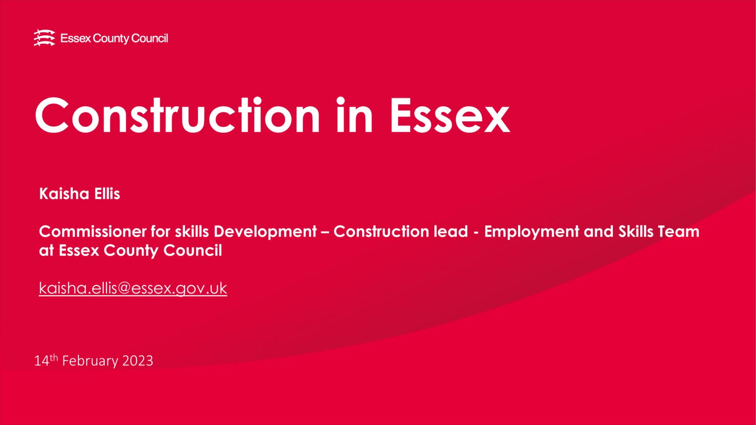 Construction in Essex February 2023